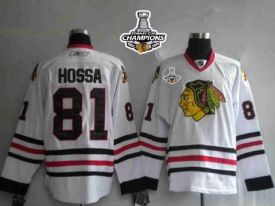 Jerseys Factory Cheap Blackhawks #81 Marian Hossa Embroidered Wh