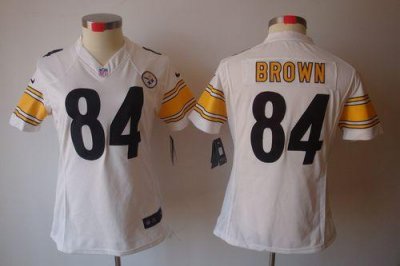 Jerseys Factory Cheap Nike Steelers #84 Antonio Brown White Wome