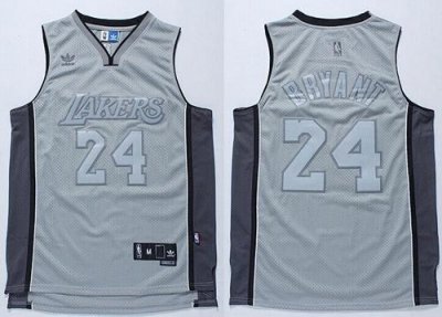 Jerseys Factory Cheap Lakers #24 Kobe Bryant Stitched Grey Anniv