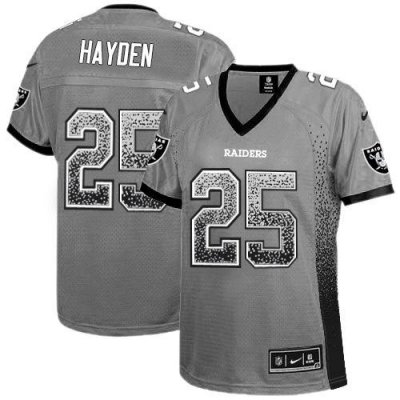 Jerseys Factory Cheap Nike Raiders #25 D.J.Hayden Grey Women's E