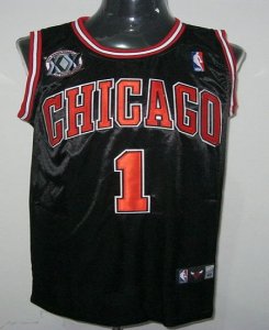 Jerseys Factory Cheap Bulls #1 Derrick Rose Black With 20TH Embr
