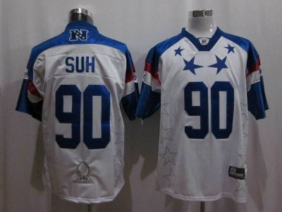 Jerseys Factory Cheap Lions #90 Ndamukong Suh 2011 White and Blu