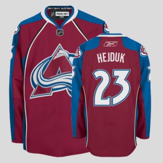 Jerseys Factory Cheap Avalanche #23 Hejduk Embroidered Red NHL J - Click Image to Close