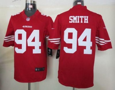 Jerseys Factory Cheap Nike 49ers #94 Justin Smith Red Team Color