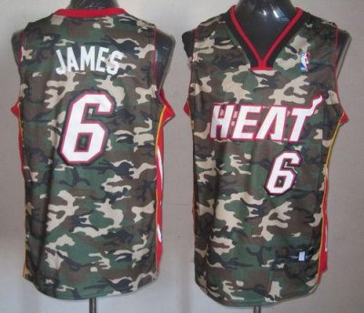 Jerseys Factory Cheap Heat #6 LeBron James Camo Stealth Collecti