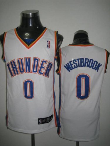 Jerseys Factory Cheap Thunder #0 Russell Westbrook Stitched Whit