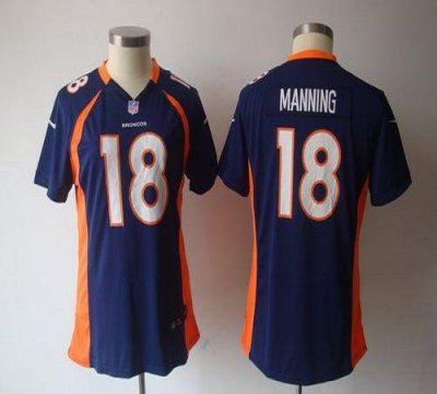 Jerseys Factory Cheap Nike Broncos #18 Peyton Manning Blue Alter