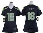 Jerseys Factory Cheap Nike Seahawks #18 Sidney Rice Steel Blue W