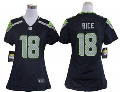 Jerseys Factory Cheap Nike Seahawks #18 Sidney Rice Steel Blue W