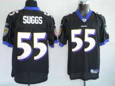 Jerseys Factory Cheap Ravens #55 Terrell Suggs Black Stitched NF
