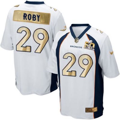 Jerseys Factory Cheap Nike Broncos #29 Bradley Roby White Men's