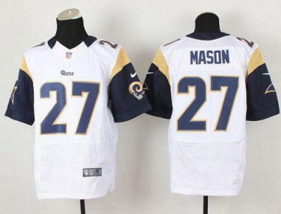 Jerseys Factory Cheap Nike Rams #27 Tre Mason White Men's Stitch