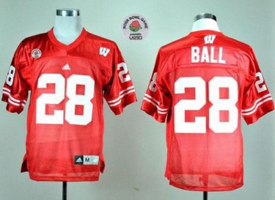Jerseys Factory Cheap Badgers #28 Montee Ball Red Rose Bowl Game