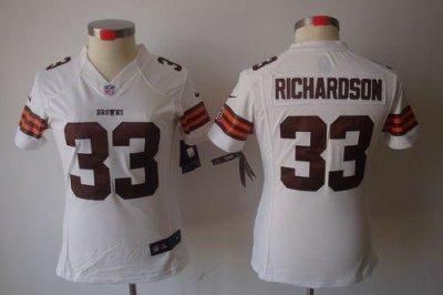 Jerseys Factory Cheap Nike Browns #33 Trent Richardson White Wom