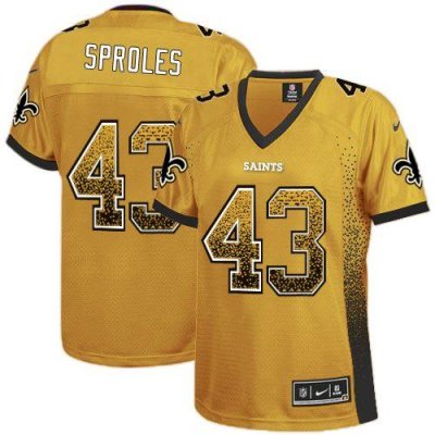 Jerseys Factory Cheap Nike Saints #43 Darren Sproles Gold Women'