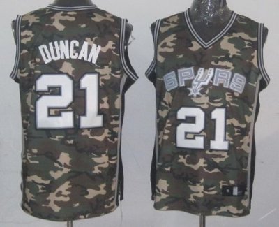 Jerseys Factory Cheap Spurs #21 Tim Duncan Camo Stealth Collecti