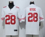 Jerseys Factory Cheap Nike 49ers #28 Carlos Hyde White Men's Sti