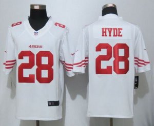 Jerseys Factory Cheap Nike 49ers #28 Carlos Hyde White Men's Sti