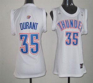 Jerseys Factory Cheap Thunder #35 Kevin Durant White Women Fashi