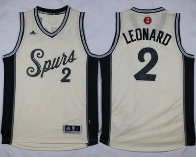 Jerseys Factory Cheap Spurs #2 Kawhi Leonard Cream 2015-2016 Chr