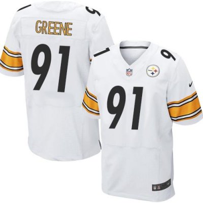 Jerseys Factory Cheap Nike Steelers #91 Kevin Greene White Men's