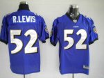 Jerseys Factory Cheap Ravens #52 R.Lewis Purple Embroidered Yout