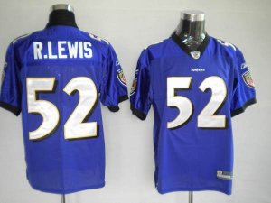 Jerseys Factory Cheap Ravens #52 R.Lewis Purple Embroidered Yout