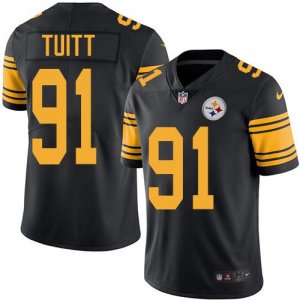 Jerseys Factory Cheap Nike Steelers #91 Stephon Tuitt Black Men'