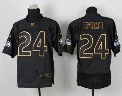 Jerseys Factory Cheap Nike Seahawks #24 Marshawn Lynch Black Gol