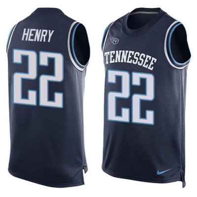 Jerseys Factory Cheap Nike Titans #22 Derrick Henry Navy Blue Al