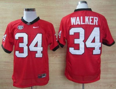 Jerseys Factory Cheap Bulldogs #34 Herschel Walker Red SEC Patch
