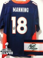 Jerseys Factory Cheap Nike Broncos #18 Peyton Manning Navy Blue