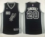 Jerseys Factory Cheap Spurs #20 Manu Ginobili Black New Road Sti