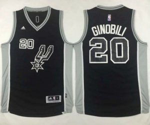 Jerseys Factory Cheap Spurs #20 Manu Ginobili Black New Road Sti