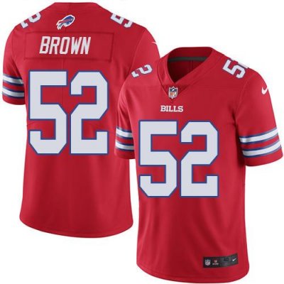 Jerseys Factory Cheap Nike Bills #52 Preston Brown Red Men's Sti