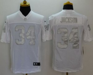 Jerseys Factory Cheap Nike Raiders #34 Bo Jackson White Men's St