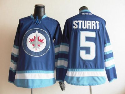 Jerseys Factory Cheap Jets #5 Mark Stuart Dark Blue 2011 Style E