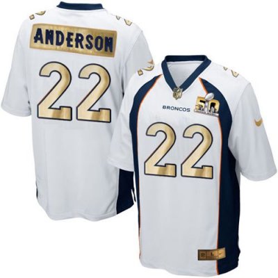 Jerseys Factory Cheap Nike Broncos #22 C.J. Anderson White Men's