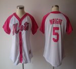 Jerseys Factory Cheap Mets #5 David Wright White/Pink Women's Sp