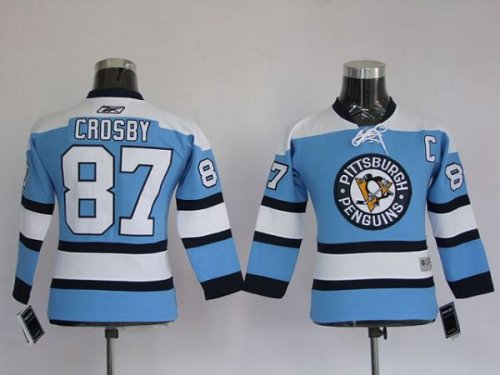 Jerseys Factory Cheap Penguins #87 Sidney Crosby Embroidered Blu