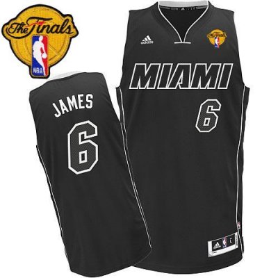 Jerseys Factory Cheap Revolution 30 Heat #6 LeBron James Black/W