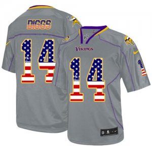 Jerseys Factory Cheap Nike Vikings #14 Stefon Diggs Grey Men's S