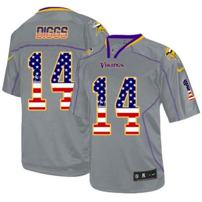 Jerseys Factory Cheap Nike Vikings #14 Stefon Diggs Grey Men's S