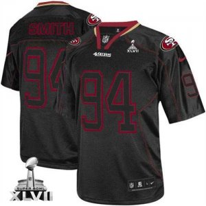 Jerseys Factory Cheap Nike 49ers #94 Justin Smith Lights Out Bla