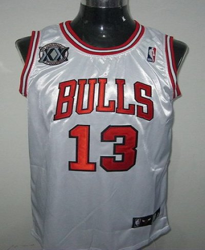 Jerseys Factory Cheap Bulls #13 Joakim Noah White With 20TH Stit