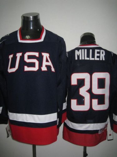 Jerseys Factory Cheap 2010 Olympic Team USA #39 Ryan Miller Embr