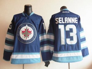 Jerseys Factory Cheap Jets #13 Teemu Selanne Dark Blue 2011 Styl
