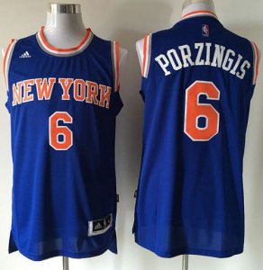 Jerseys Factory Cheap Knicks #6 Kristaps Porzingis Blue Stitched