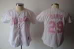 Jerseys Factory Cheap Mets #29 Ike Davis White Pink Strip Women'