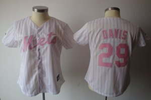 Jerseys Factory Cheap Mets #29 Ike Davis White Pink Strip Women'